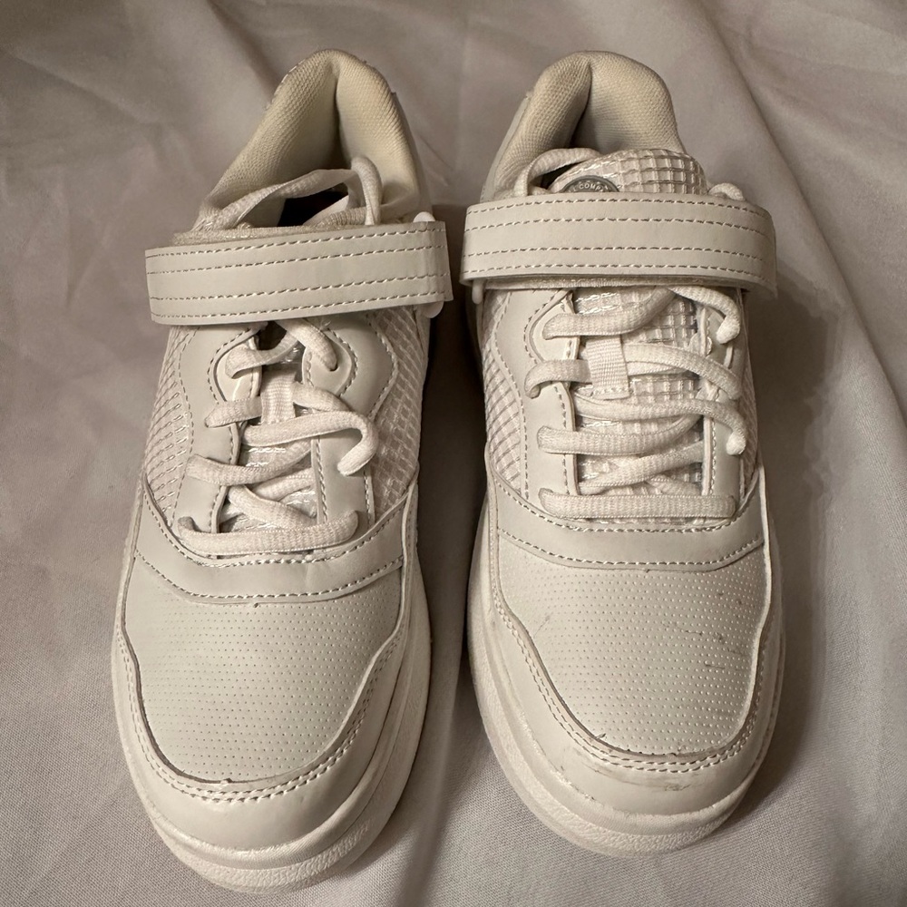 And one size 4 tennis shoes, white